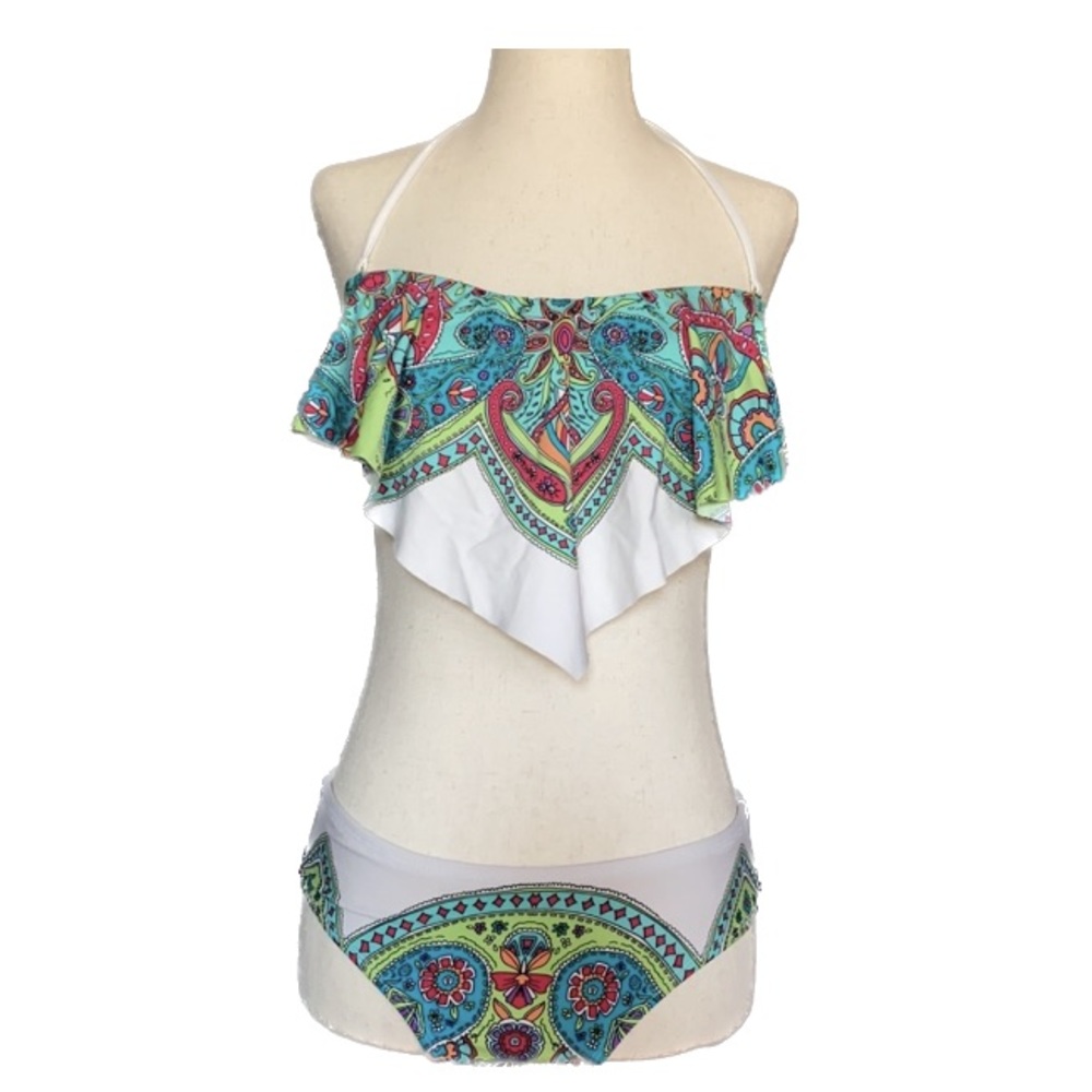 Apt. 9 Boho Halter Ruffle Strap Or Strapless Biki… - image 1